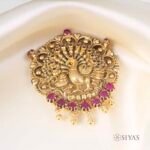 Peacock red stone pendant