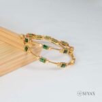 Green stone bangles
